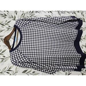 Draper Janes Sweater Blue Womens Size 3x Checkered Gingham